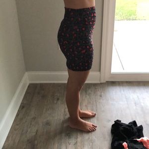 Red and black leopard print skirt